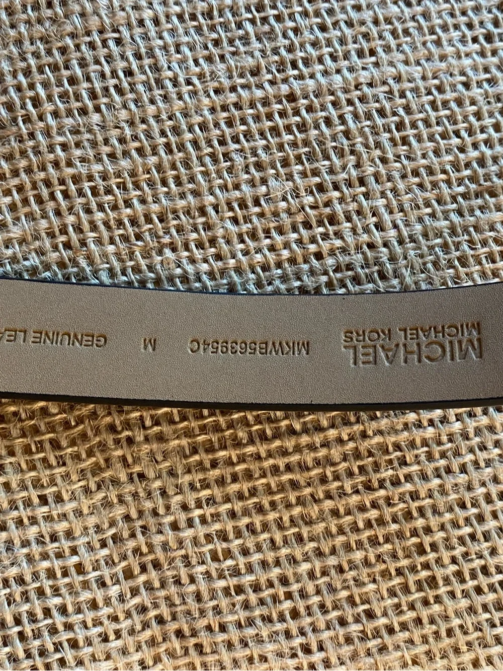Michael Kors Black Leather Belt with Silver Buckle